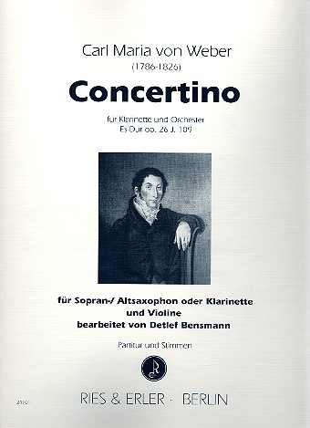 Concertino Es-Dur op.26 J109 für Klarinette  und Orchester für Saxophon (S/A) (Klarinette)  und Violine