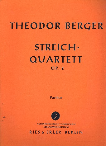 Streichquartett op.2&nbsp;&nbsp;Partitur&nbsp;&nbsp;