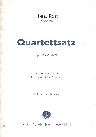 Quartettsatz C-Dur op.7 NoV70/71&nbsp;&nbsp;für Streichquartett&nbsp;&nbsp;Partitur und Stimmen