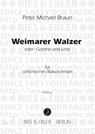 Weimarer Walzer für sinfonisches  Blasorchester,  Partitur  