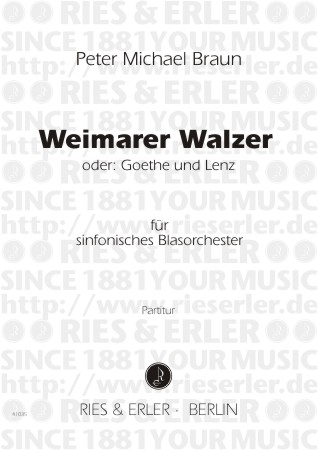 Weimarer Walzer für sinfonisches&nbsp;&nbsp;Blasorchester,  Partitur&nbsp;&nbsp;