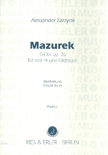 Mazurek G-dur op.26 für Violine  und Orchester  Partitur