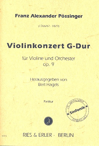 Konzert G-Dur op.9 für Violine und Orchester  Partitur  