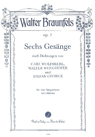 6 Gesänge op.1 für Gesang und Klavier    