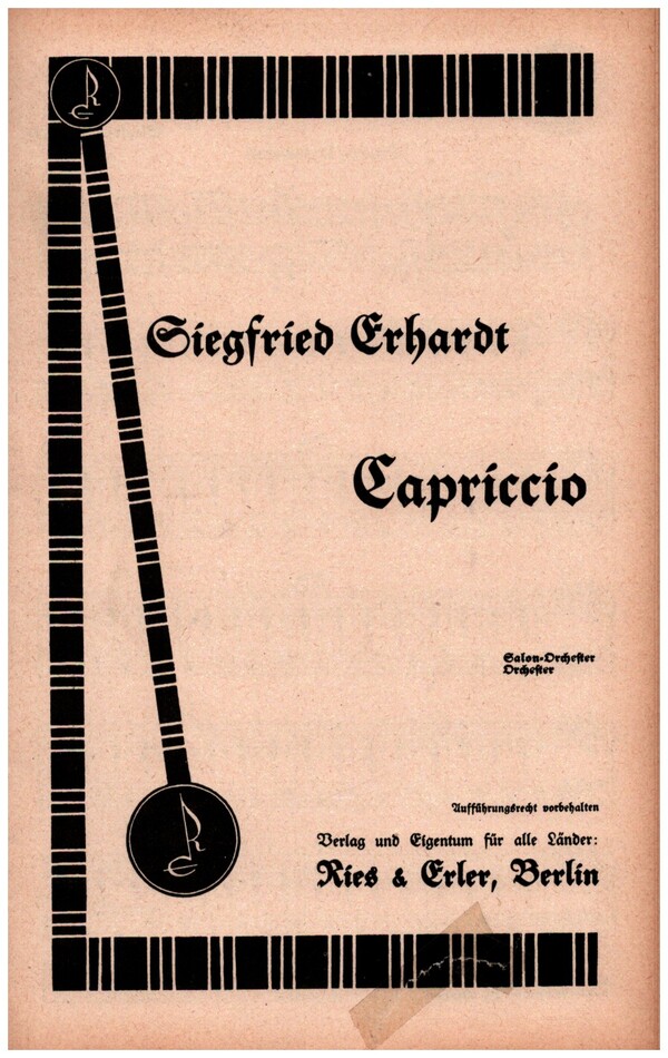 Capriccio für Salonorchester&nbsp;&nbsp;&nbsp;&nbsp;