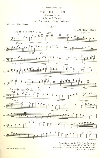 Konzert op.71  für Trompete und Streichorchester  Violoncello