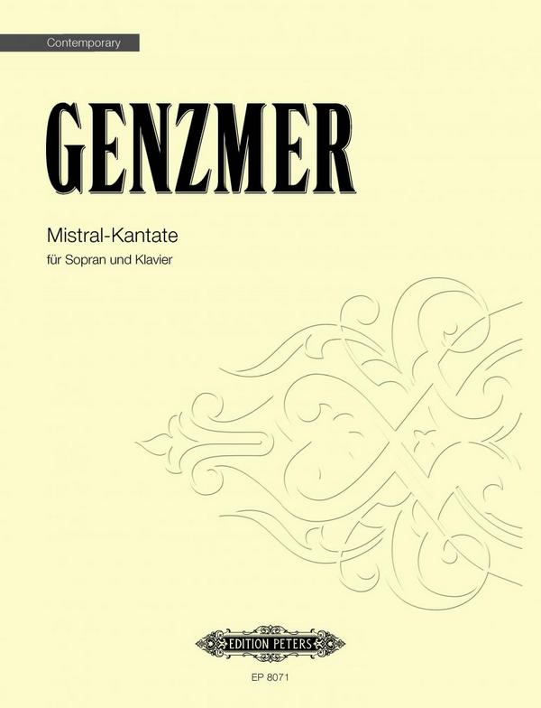 Genzmer, H.&nbsp;&nbsp;Mistral-Kantate f. S..., Kl-Ausz., S. solo u., GH.&nbsp;&nbsp;Mistral-Kantate (KA)