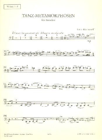 Tanz-Metamorphosen&nbsp;&nbsp;für Streichorchester&nbsp;&nbsp;Violoncello 1