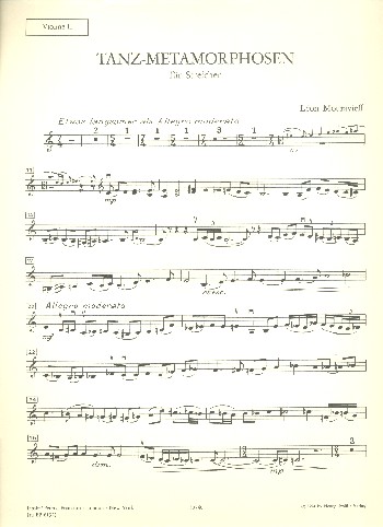 Tanz-Metamorphosen&nbsp;&nbsp;für Streichorchester&nbsp;&nbsp;Violine 2