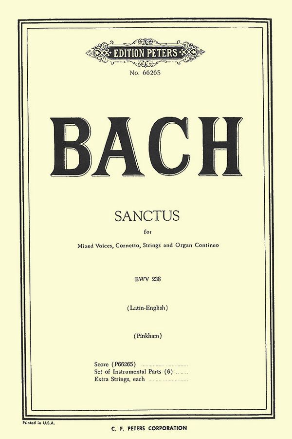 Bach, J.S. / Bea: Pinkham, D.&nbsp;&nbsp;Sanctus D-Dur BWV 238, Partitur&nbsp;&nbsp;Sanctus D-Dur BWV 238 (P)