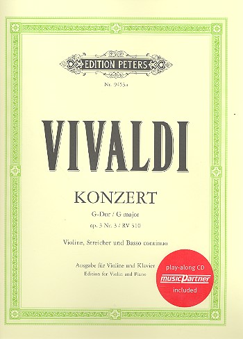 Konzert G-Dur op.3,3 RV310 für Violine, Streicher und Bc (+CD)
