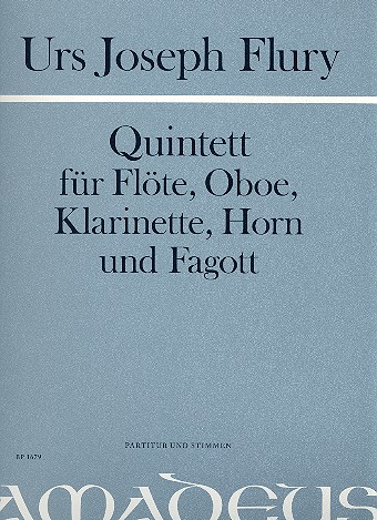 Quintett für Flöte, Oboe, Klarinette,  Horn und Fagott  Partitur und Stimmen