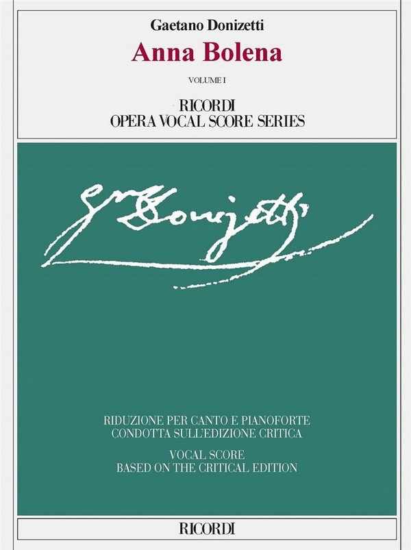 Anna Bolena Volume 1 and Volume 2  per canto e pianoforte  2 books
