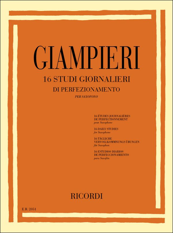 16 Studi giornalieri di perfezionamento  per saxofono  