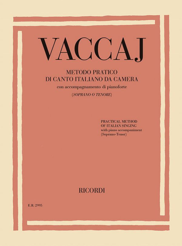 Metodo pratico di canto italiano da camera  for high voice (soprano/tenor) and piano (it/en)  