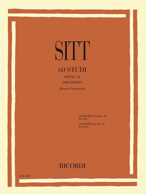 Hans Sitt, 60 Studi dall'Op. 32&nbsp;&nbsp;Violin&nbsp;&nbsp;Buch