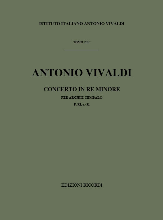 Concerto in re minore&nbsp;&nbsp;per archi e cembalo&nbsp;&nbsp;partitura