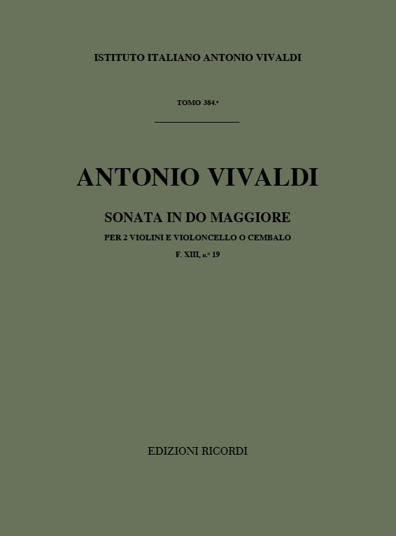 Sonate C-Dur F.XIII,19 für 2 Violinen&nbsp;&nbsp;und Bc&nbsp;&nbsp;Partitur