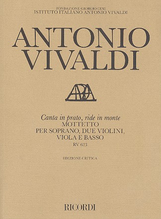 Canta in prato ride in monte RV623  für Sopran, 2 Violinen, Viola und Bc  Partitur (lat)