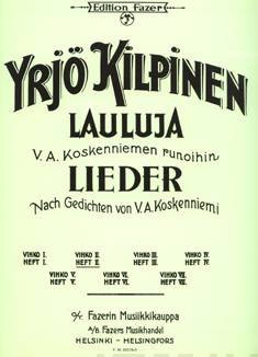 37 Laulua V.A. Koskenniemen runoihin op. 23 Heft 4  Klavier und Gesang  Songbook