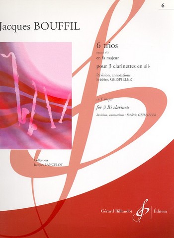 Trio op.8,3 fa majeur  pour 3 clarinettes  parties