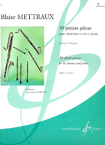30 petites pièces vol.3&nbsp;&nbsp;10 pièces pour clarinette et piano&nbsp;&nbsp;