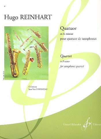 Quatuor en fa mineur pour&nbsp;&nbsp;4 saxophones (SATBar)&nbsp;&nbsp;partition et parties