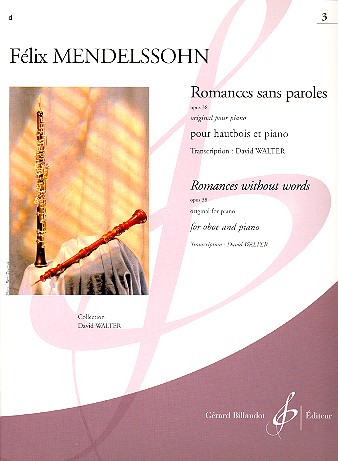 Romances sans paroles op.38&nbsp;&nbsp;pour hautbois et piano&nbsp;&nbsp;