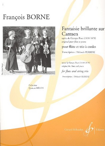 Fantaisie brillante sur Carmen de Bizet  pour flute et trio à cordes  partition et parties