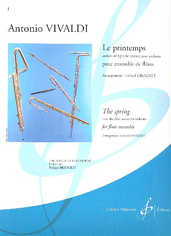 Le printemps pour 5 flutes (ensemble)&nbsp;&nbsp;partition et parties&nbsp;&nbsp;