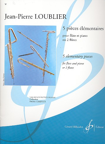 5 pièces élémentaires&nbsp;&nbsp;pour flûte et piano (2 flûtes)&nbsp;&nbsp;partition et parties
