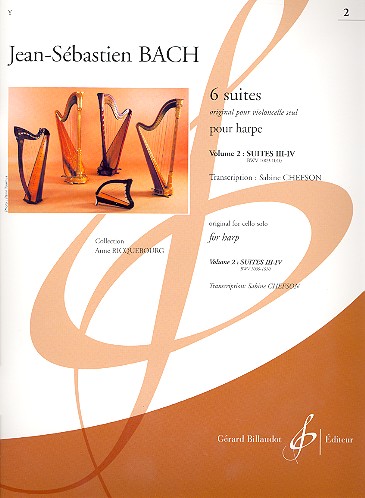 6 Suites vol.2 (nos.3-4 BWV1009-1010)&nbsp;&nbsp;pour harpe&nbsp;&nbsp;