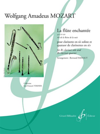 Air de la reine de la nuit pour clarinette soliste,&nbsp;&nbsp;3 clarinettes et clarinette basse&nbsp;&nbsp;partition et parties