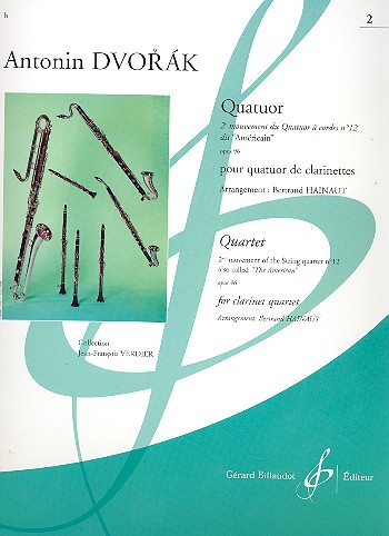 Quatuor à cordes no.12 op.96 (2e movement)&nbsp;&nbsp;pour 3 clarinettes et clarinette basse&nbsp;&nbsp;partition et parties