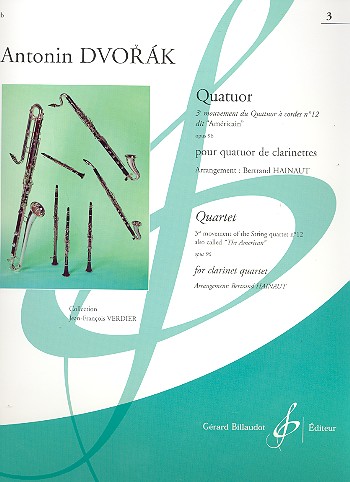 Quatuor à cordes no.12 op.96 (3e movement)&nbsp;&nbsp;pour 3 clarinettes et clarinette basse&nbsp;&nbsp;partition et parties