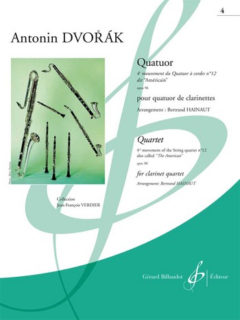 Mouvement no.4 du quatuor à cordes no.12&nbsp;&nbsp;op.96 pour 3 clarinettes et clarinette basse&nbsp;&nbsp;partition et parties