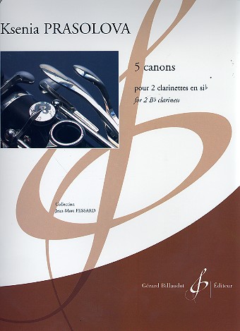 5 Canons pour 2 clarinettes&nbsp;&nbsp;partition&nbsp;&nbsp;