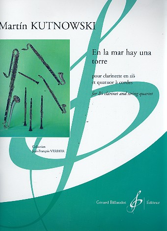 En la mar hay una torre&nbsp;&nbsp;pour clarinette et quartette à cordes&nbsp;&nbsp;partition et parties