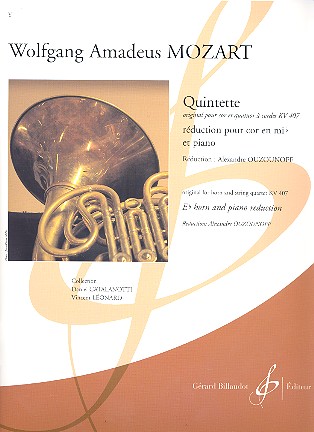 Quintette KV407&nbsp;&nbsp;pour cor en mib et piano&nbsp;&nbsp;