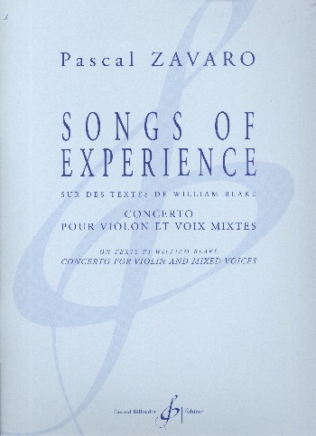 Songs of Experience&nbsp;&nbsp;pour violon et voix mixtes (choeur)&nbsp;&nbsp;partition (en) et partie de violon