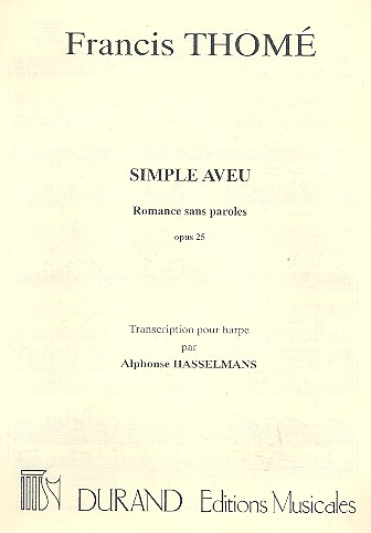 Simple aveu op.25 pour harpe&nbsp;&nbsp;&nbsp;&nbsp;