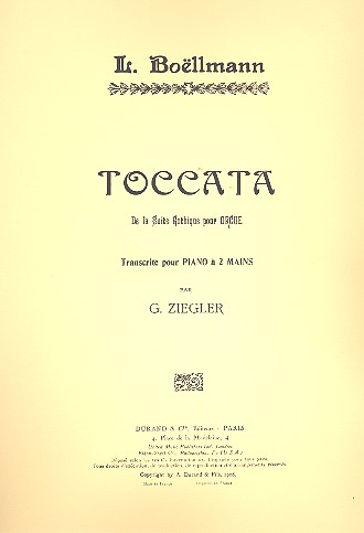 Toccata de la suite gothique op.25&nbsp;&nbsp;pour orgue pour piano&nbsp;&nbsp;