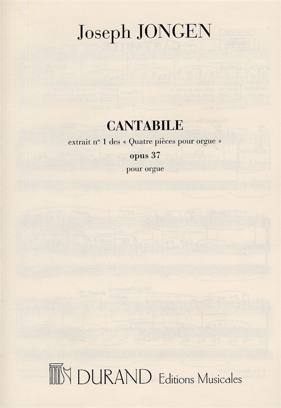Cantabile op.37,1&nbsp;&nbsp;pour orgue&nbsp;&nbsp;