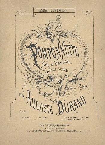 Pomponnette op.80 für 2 Klaviere zu 4 Händen  2 Spielpartituren  