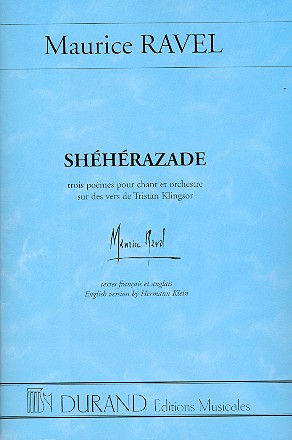 Sheherazade 3 poèmes pour&nbsp;&nbsp;chant et orchestre&nbsp;&nbsp;partition de poche