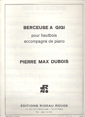 Berceuse à Gigi pour hautbois et piano    