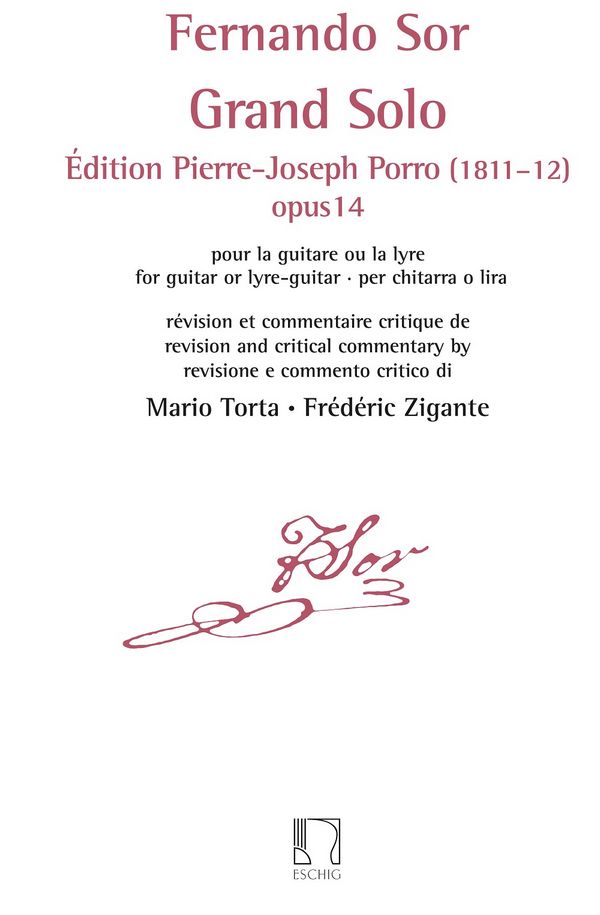 Grand Solo op 14&nbsp;&nbsp;pour la guitare ou la lyre&nbsp;&nbsp; 