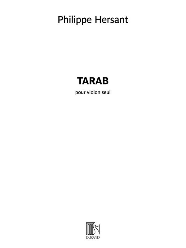 Philippe Hersant, Tarab&nbsp;&nbsp;Violin&nbsp;&nbsp;Buch