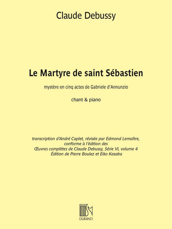 DD16203 Le martyre de Saint Sébastien  pour voix et piano  
