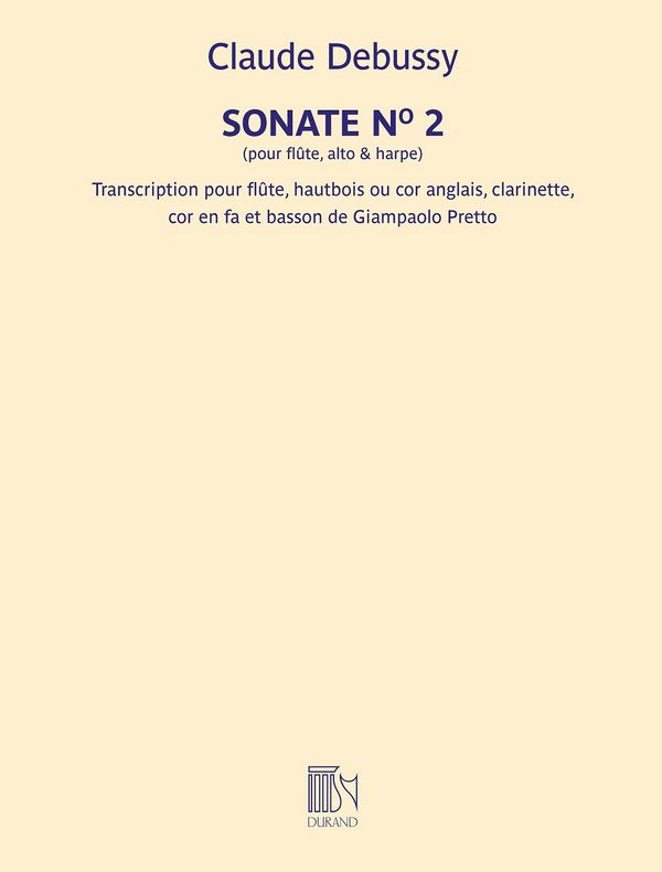 Sonate no.2 pour flûte, alto et harpe&nbsp;&nbsp;pour flûte, hautbois (cor anglais), clarinette, cor en fa et basson&nbsp;&nbsp;partition et parties